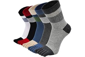 PUTUO Calcetines Dedos Hombres Calcetines de Deportes de Algodón, Hombres Cinco Calcetines del dedo del pie, 3/4/5 pares