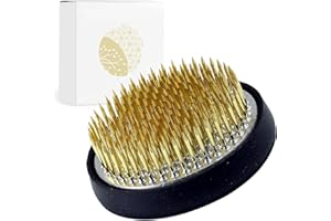 Wazakura Ikebana Kenzan Pique Fleurs Broche Ronde en Laiton pour Vase de Compositions Floral, 61 mm 168 Aiguilles, Outil Artisanal Fabriqué au Japon