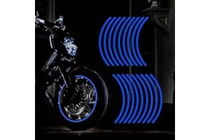 TOMALL 18pcs Lengthen 16"-19" Reflective Wheel Rim Stripe Decal for Motorcycle Wheels Car Cycling Bike Bicycle Night Reflective Safety Decoration Stripe Universal Reflective Stickers for Car (Blue)