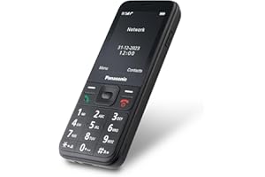 Panasonic KX-TF200 Teléfono Móvil, Doble Banda GSM 900/1800 MHz, LCD TFT en Color de 2,4", Cámara de 0,3 MP, MP3 y Radio FM, Batería Li-Ion de 1000 mAh, Para Audífonos, Tarjeta SIM única, Negro