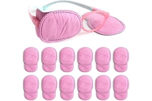 ‎QUESUC Augenklappen Brillen Wiederverwendbar Augenklappe zum Abdecken Linken Rechten Auges Kinder Erwachsene Faules Auge Amblyopie Strabismu (Rosa Mittel) Amblyopia Augenklappen Brillen Behandeln 12pcs