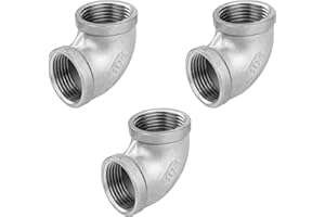 Stainless Steel 90 Degree Angle Connector, 3 Pieces 3/4 Inch Female x 3/4 Inch Female Stainless Steel 304 Elbow Connector Pipe Fitting for Water, Air, Sanitary