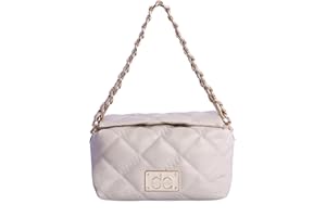 DON ALGODON Bolso de mano acolchado de hombro para mujer Adriana en piel sintética con chapón de la marca en metal.