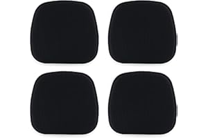 TANYOO 4er Set Stuhlkissen 40x38 cm Sitzkissen Stuhl mit Kariertem Samtbezug Rutschfestes Waschbares Sitzauflage für Stühle im Büro Outdoor Indoor Garten 15 x 16 Inches (Schwarz)