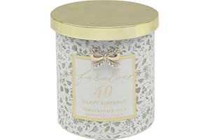 L & P HOME & GIFTS Lesser & Pavey Happy Birthday 40th Candle Madelaine by Hearts Design for Home & Decor | Long Burning Aromatherapy Candle Set for Relaxation | Large Scented Candles Birthday Gifts for Women & Men
