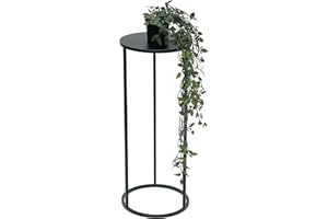 DanDiBo Blumenhocker Metall Schwarz Rund 50-70 cm Blumenständer Beistelltisch 96316 Blumensäule Modern Pflanzenständer Pflanzenhocker (60 cm)