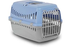 MP Bergamo - Transport Basket Gipsy 50 Plastic Door for Cats, 5 kg, Colour: Blue