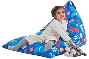 Nobildonna Sitzsack/Stuhlbezug für Stofftiere, nur für Kinder und Erwachsene, extra großer Sitzsack ohne Füllung, Plüschtier-Halter und Organizer, hochwertiges Segeltuch, 250 l (Meerestiere)