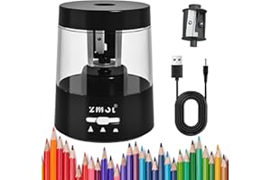 ZMOL Elektrischer Anspitzer für Buntstifte,Pencil sharpener Auto-Stopp, Batteriebetrieben Elektrischer Bleistiftspitzer plug in für Kinder 6–8 mm NO. 2/Büro/Zuhause/Schwarz