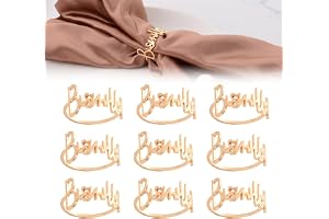 9 stycken servettringar i guld till jul – elegant bordsdekoration