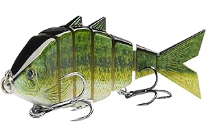 BASSDASH Señuelo de Pesca Duro Articulado para Lubina Trucha pez Sol y Lucio con Segmentos Cortados en ángulo 3.7 Pulgadas/0.66 onzas