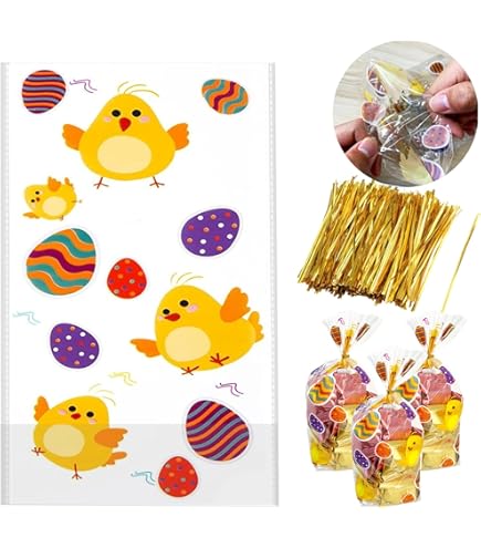 120pcs Sachet Bonbon Noël, Sachet Plastique Transparent Avec 150 Bandes