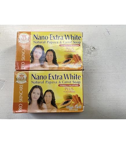 2 X NANO Extra White Natural Papaya & Carrot Soap 250g Beauty