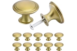 TsunNee Gałki do szafek w stylu vintage, eleganckie gałki do szuflad, antyczne mosiężne uchwyty do szafek kuchennych, okrągłe gałki do drzwi meblowych 30 mm