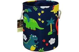 HUNRUNG Cesti per la biancheria, spessi, grandi tessuti di tela (dinosauro rotondo e denso della foresta blu)