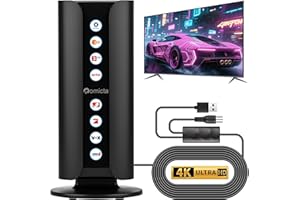 Romicta DVB-T2 Antenne für Innen, DVB-T & DVB-T2 Antennen mit Verstärker, DAB/DAB+ Empfang, Zimmerantenne für Fernseher mit Großer Reichweite und 360° Empfang, für 4K 1080p Alle TV-Gerät, 5m Kabel