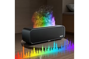 Jeebel Diffusore Aromi per Oli Essenziali, Diffusore con Rilevamento Ritmo/Variazione Fiamma RGB/Telecomando/7 modalità/Timer, 250ml Mini Umidificatore Portatile per Aromaterapia Camera Letto/Ufficio
