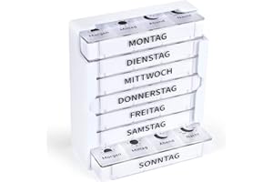 ‎OPRET Opret Tablettenbox 7 Tage Morgens Mittags Abends Nachts , Pillendose 7 Tage Medikamentenbox 7 Tage Pillenbox 7 Tage 4 Fächer Tablettendose Tabletten Wochenbox Supplement Box Tabletten Organizer