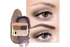 ‎OULAC Oulac Waterproof-Gel do brwi paleta do brwi długa do makijażu brwi w proszku wosk do brwi 2 W 1, naturalny rezultat łatwy do kolorowania, z pędzlem i lustrem (Strawburn)