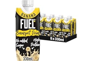 FUEL10K Banana High Protein Milk Breakfast Drink, 330 ml (Pack of 8)
