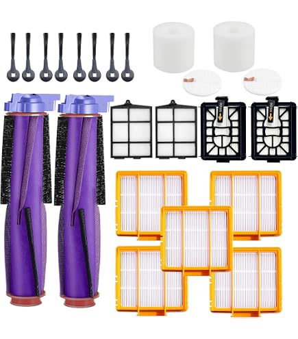 Kit Accessori Di Ricambio Per Aspirapolvere Robot IQ RV1000SEU - Spazzola A Rullo, 3 Filtri, 6 Spazzole Laterali - 2