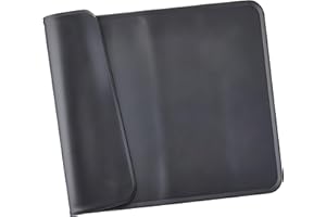 Amazon Basics Waterproof Anti-Slip Silicone Placemat Pet Food and Water Bowl Mat, Easy to Clean, Solid, 61 x 41 cm, Black, Pack of 1