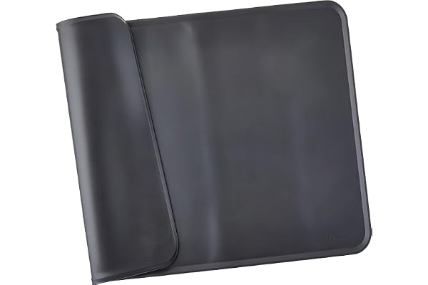 Amazon Basics Tapis de gamelle en silicone étanche pour animaux de compagnie - 61 x 41 cm, Noir, Unique