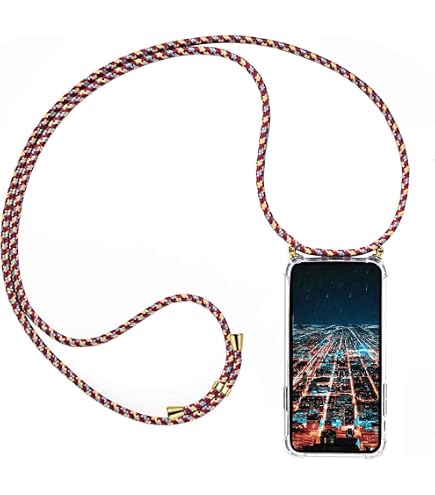 YAMCCCSE Custodia per Cellulare Girocollo per LG K51S Tracolla - Collana/Necklace Cordoncino,Practical Stylish Trasparente Silicone TPU Flessibile Antiurto Protettivo Cover