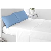 Miracle Home. Pillow Case 100% Brushed Microfibre, Envelope Closure, Anti-Peeling, 70 x 50 cm, Includes 2 Units, 135 Bed, Sky