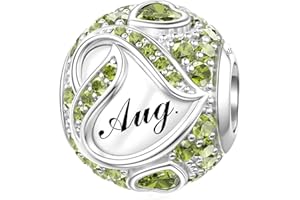 LANBEIDE Kamień urodzinowy Charms do bransoletek Pandora, srebro wysokiej próby 925, charmsy do bransoletek Pandora, prezent na Boże Narodzenie, urodziny, dla kobiet