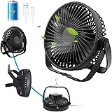 Ventilatore da Tavolo Silenzioso Potente a Batteria Ricaricabile 3 in 1, Ventilatore USB 3 Velocità 360° Regolabile, Mini Ven