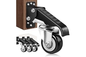 Yeabett Heavy Duty Castor Wheels 270KG, Retractable Casters Bench Caster Wheels Workbenches Tables and Equipments, Stepdown Casters 4 Pack