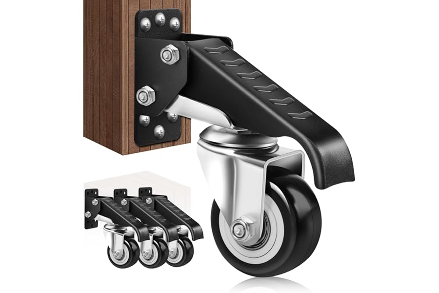 Yeabett Heavy Duty Castor Wheels 270KG, Retractable Casters Bench Caster Wheels Workbenches Tables and Equipments, Stepdown Casters 4 Pack