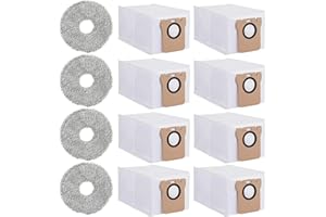 YEERAIN 12 Piezas Kit de Accesorios para Dreame L20 Ultra/ L10s Ultra/ L10 Ultra Robot Aspirador, 8X Bolsas de Recogida de Polvo, 4X Paños Mopa, Repuestos Juegos de Accesorios para Aspiradoras