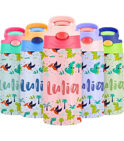 Sigdio Gourde Pour Enfants, 600ml Avec Paille, Bouteille D'eau