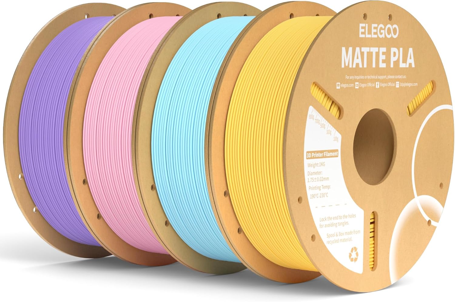 Qualité de Fabrication & Durabilité : ELEGOO Filamento PLA MATE 1 75 4KG Amarillo S