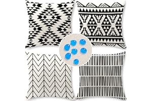 Cirzone Outdoor Kissen Wetterfest 45x45 4er Set Dekokissen, Kissenbezüge Sofakissen für Deko Wohnzimmer, Garten, Balkon