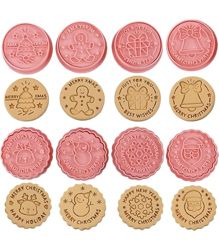 Weihnachts-Plätzchen-Stempel Set – 6 Motive (Weihnachtsbaum, Lebkuchenmann, Schneeflocke…) Für Kekse & Deko