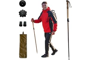 FOREST PILOT Trekking Pole - 1pc Pack Sassafras Wood Adjustable&Detachable Hiking or Walking Stick