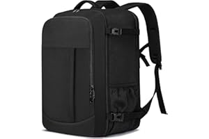 LIGSAN Bagage Cabine 55x40x20cm Grande Sac a Dos Voyage Cabine Avion 44L Femme Homme Bagage à Main Sac a Dos Cabine Valise Sac à Dos pour Ordinateur Portable 18.4Pouces, Noir