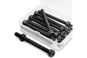 MINHER M8 x 100mm 8PCS Vis cylindriques Boulon à tête hexagonale Entièrement Filetée Boulons et écrous en Acier au Carbone 12,9(Noir)