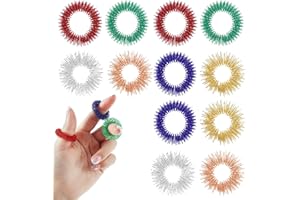 Tadipri 12 Pcs Bague De Massage Des Doigts, Bague Accupressure, Anneaux De Massage Des Mains, Pour Circulation Sanguine Entre Les Doigts