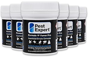 Pest Expert Flea & Cluster Fly Killer Smoke Bombs (6 x 7g) - 240m³ - (7g -TWICE THE SIZE OF MINI SMOKE BOMBS) - Pro Flea Treatment Foggers for the Home - Professional Strength Approved for Amateur Use