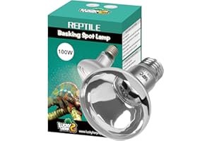 LUCKY HERP Reptile Heat Lamp Bulb, 100W Basking Spot Heat Bulb for Reptiles, Vivarium UVA Heat Light for Tortoise, Bearded Dragons, Lizards, Chicks, Dog