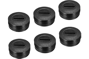 sourcing map Tappo per spazzola in carbonio per motore spazzola elettrica in plastica, filettatura nera, diametro 20 mm, altezza 8 mm, confezione da 6