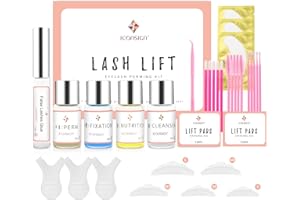 RONKIE Lash Lift Kit - Eyelash Perm Kit - Professional Eyelash Curling Set - Glue Upgraded Version - Semi-Permanent Curling Perming Wave Suitable for Salon at Home