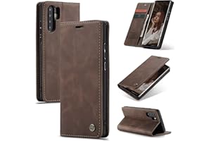 SLWYF Handyhülle für Huawei P30 Pro Hülle, PU Leder Flip Tasche Klappbar Magnet Wallet Lederhülle, Silikon Bumper Klapphülle Case mit Kartenfäch für Huawei P30 Pro, Kaffee