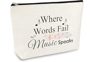 MIKELA Music Gift for Women Makeup Bag Music Lover Gifts Music Teacher Gift Cosmetic Bag Music Teacher Appreciation Gift Thank You Gift for Music Teacher Student Musicians Christmas Birthday Gift Travel Bag