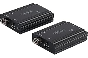 StarTech.com Extender HDMI Fibra Ottica - Kit trasmettitore/ricevitore video HDMI e USB 4K - 300m (MultiModale) - Estensore HDMI con 2 Moduli SFP+ 10G MMF - KVM Extender console (SV565FXHD4KU)