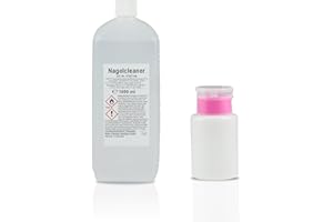 NAILS FACTORY | N&BF Nagel Cleaner Set 1000ml+Dispenser - 70% Isopropanol Alkohol isopropylalkohol – für Gelnägel – Nagelreiniger – kosmetisch rein zum Reinigen & Entfetten (Rosa 150ml)